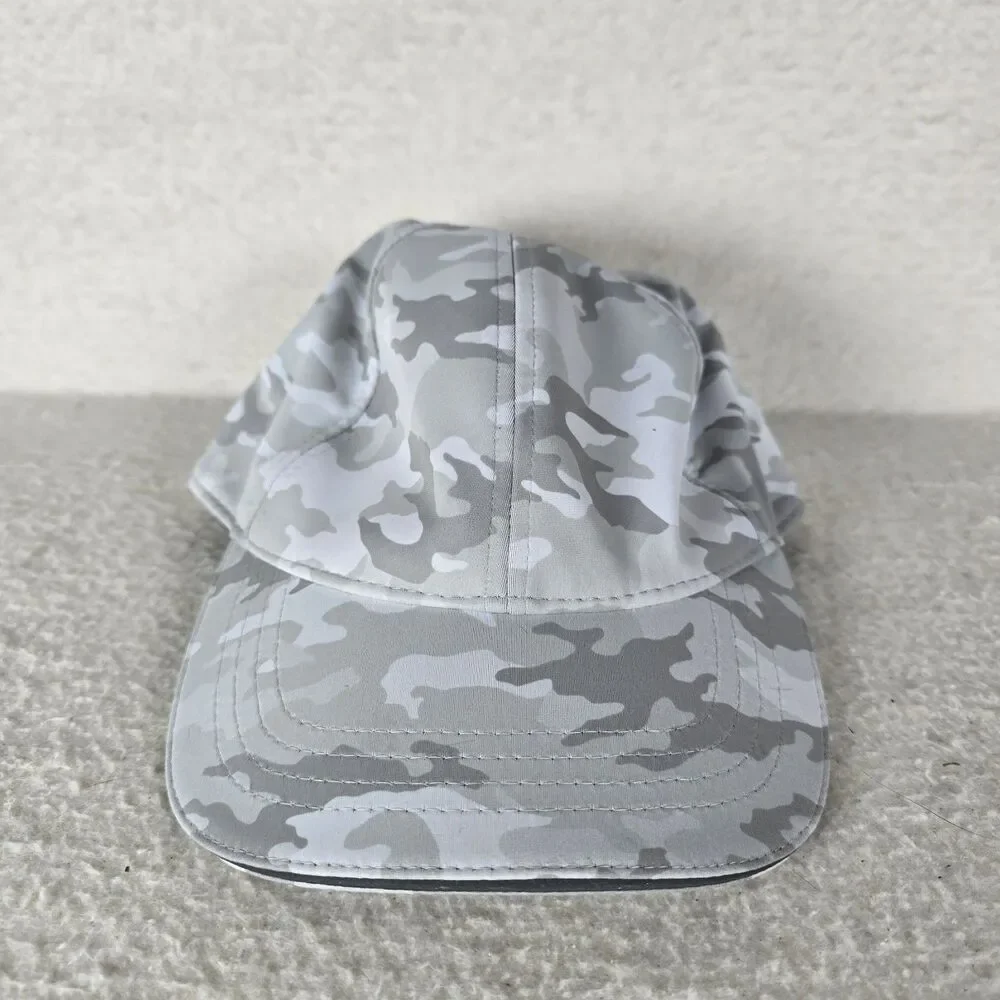 Womens Camo Baseball Hat Snapback Cap Ponytail Soft Gray Snap Buckle Comfort